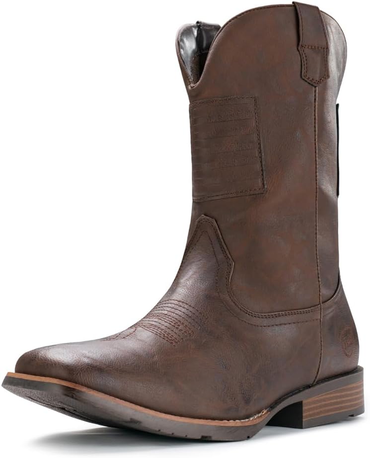 IUV Cowboy Boots for Men, Special Western Boot with Traditional American Flag, H...