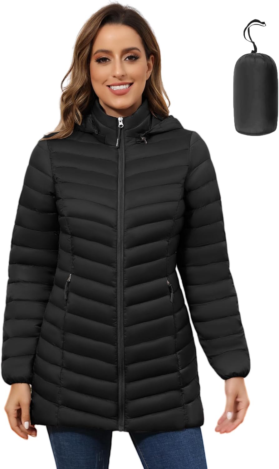 ROYAL MATRIX Women's Packable Puffer Jacket, Lightweight Winter Warm Coat With D...