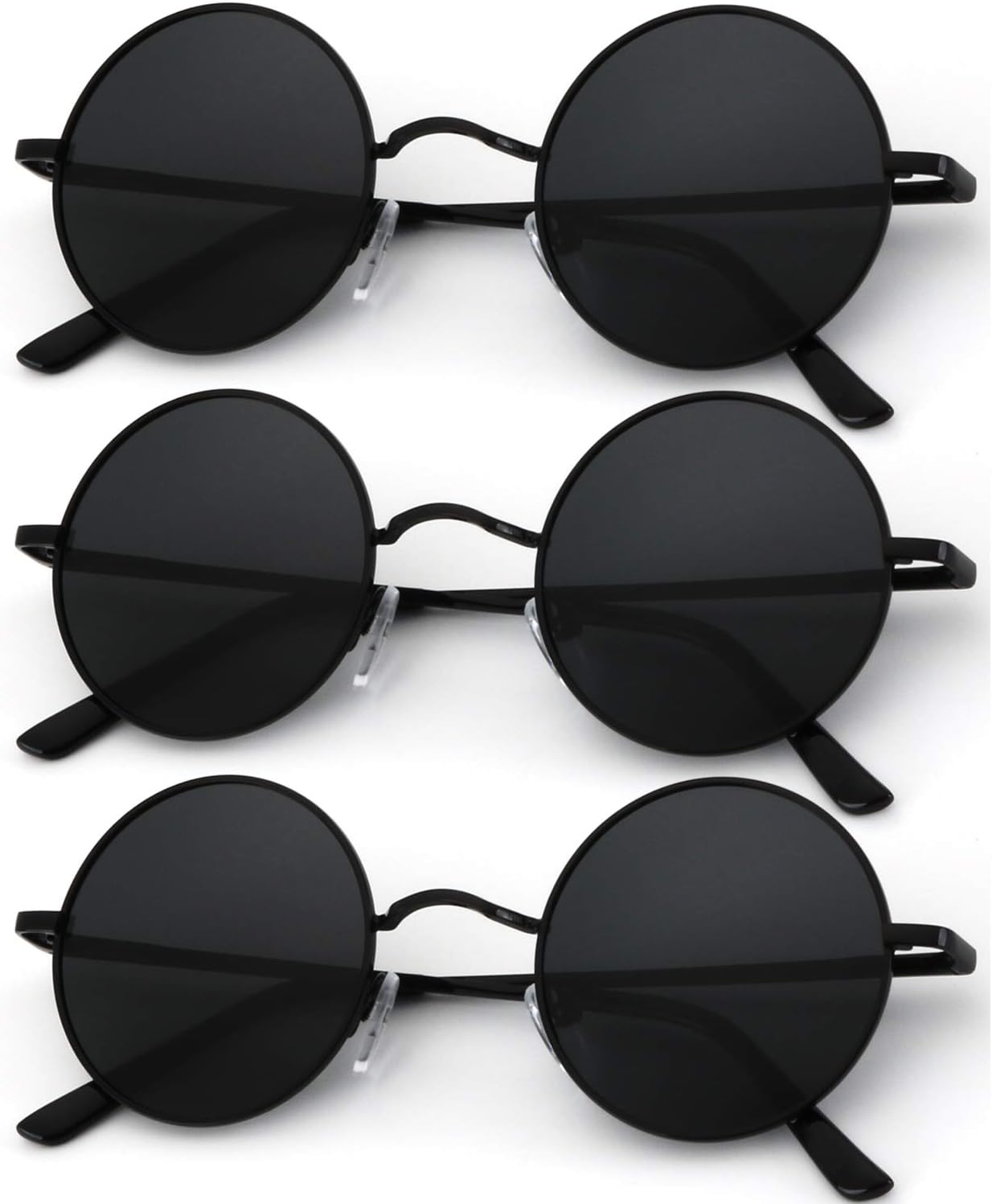 KALIYADI Round Polarized Sunglasses for Men Women Retro Metal Hippie Circle Styl...
