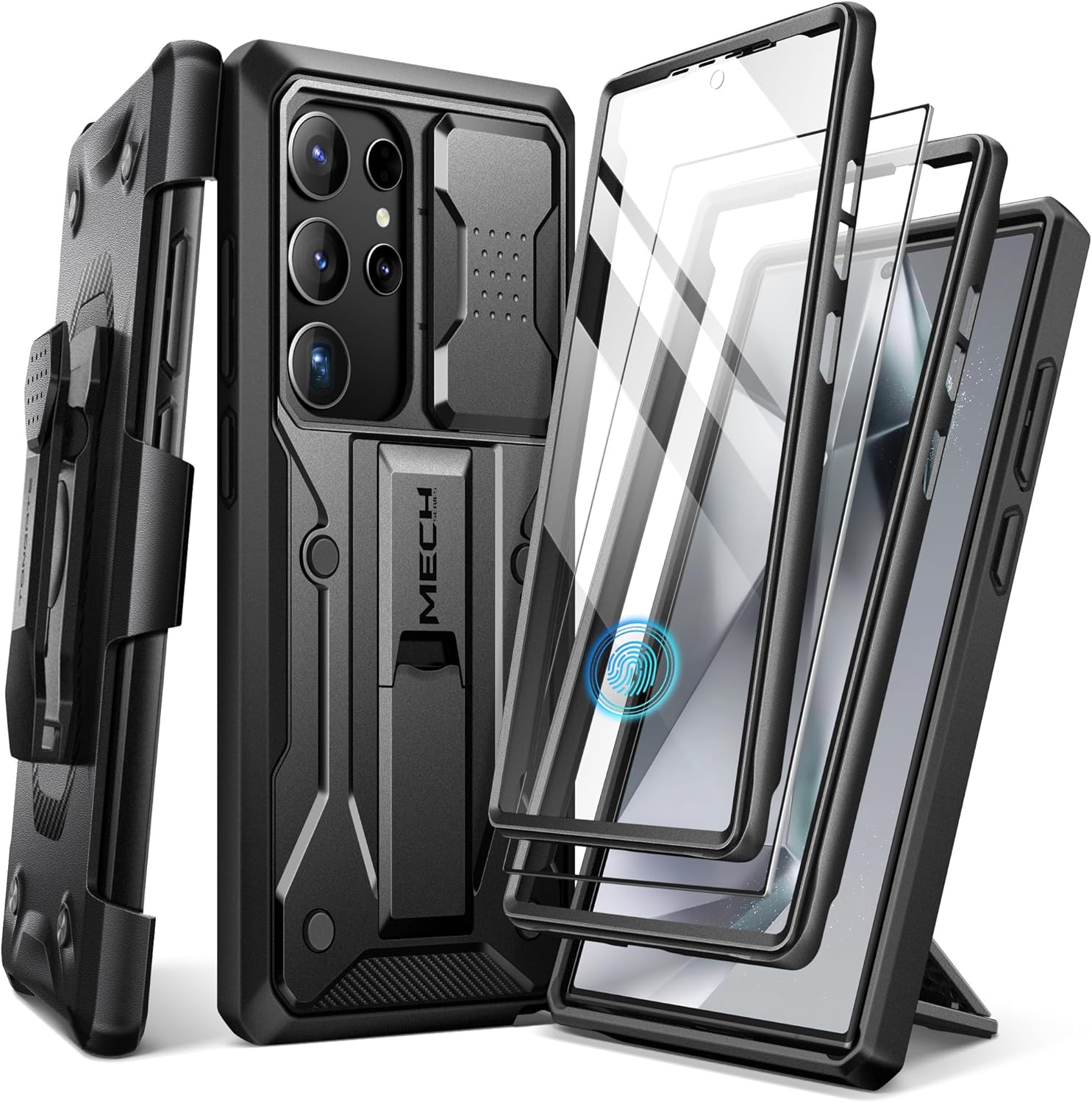 TONGATE for Samsung Galaxy S24 Ultra Case, [Bulit-in Screen Protector & Slide Ca...
