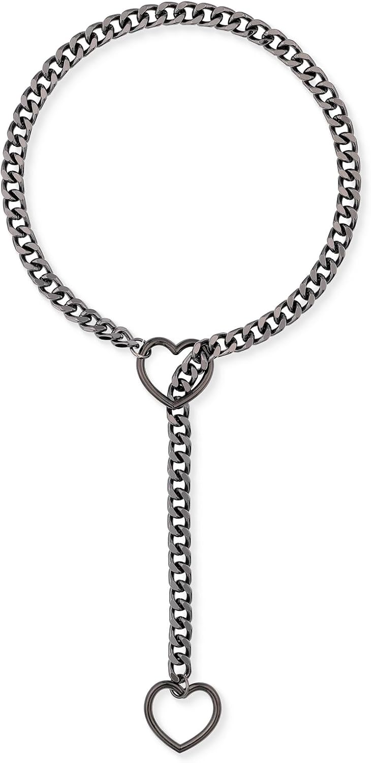 Heart O-ring Slip Chain Necklace For Women, Handma...