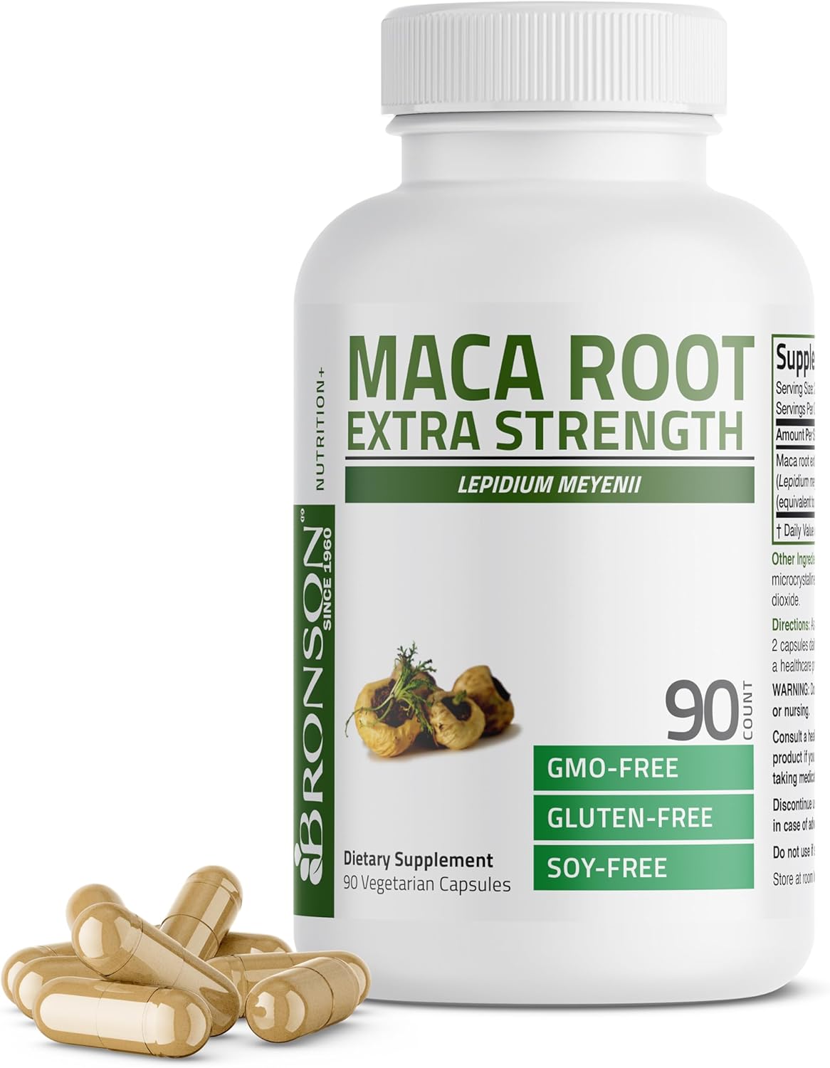 Bronson Maca Root Extra Lepidium Meyenii, Non-GMO, 90 Vegetarian Capsules Unflav...