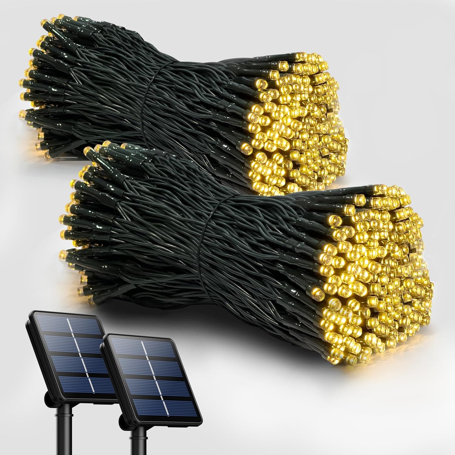 2 Pack Solar String Lights for Outside, 200 LED 72FT Solar Christmas Lights Outd...