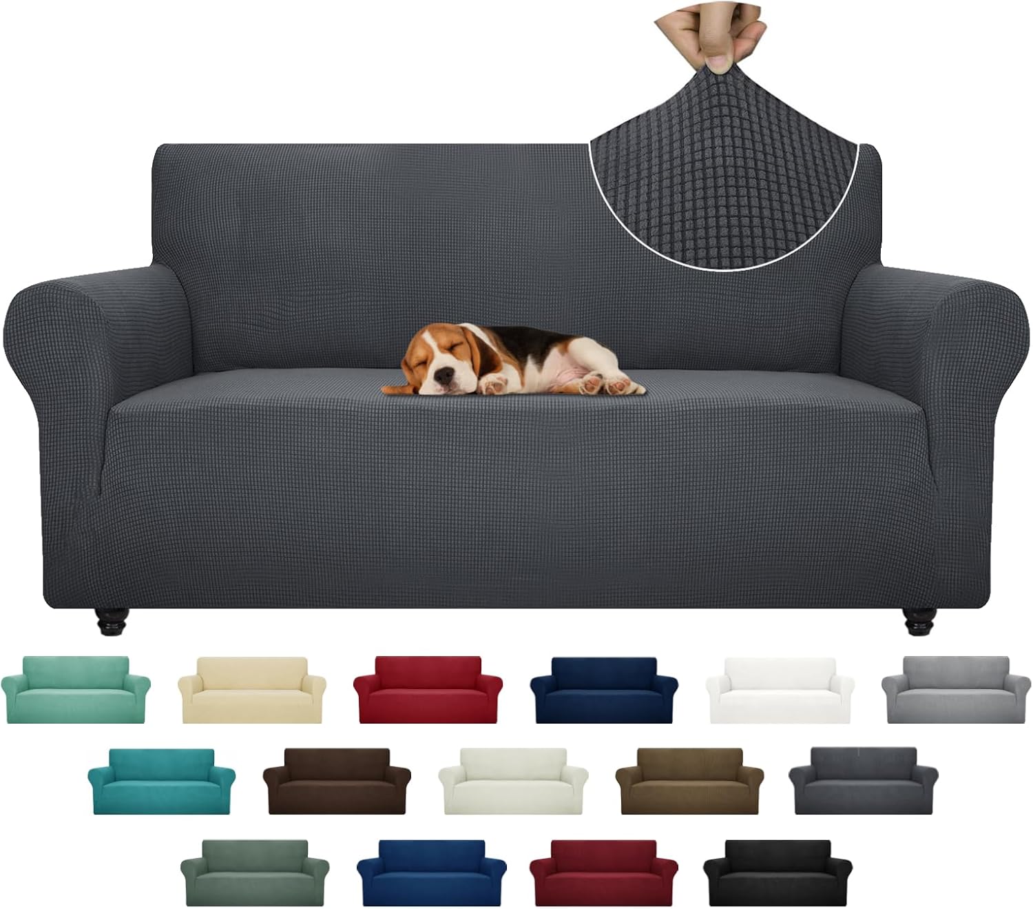 ZNSAYOTX Super Stretch Couch Cover (71"-91") Universal Sofa Covers with Elastic...