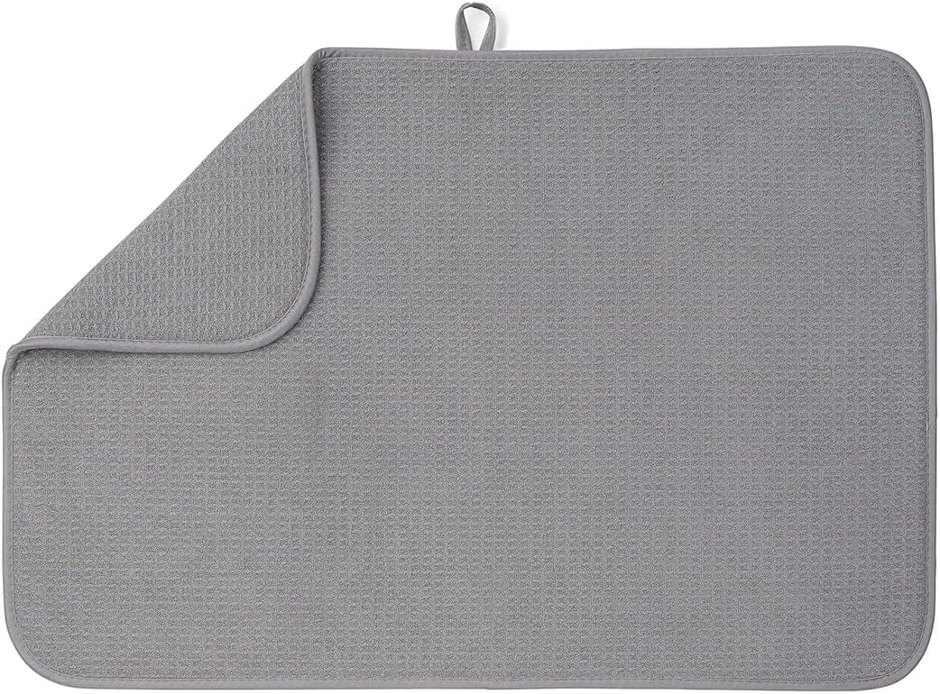 Bellemain XXL Dish Mat Microfiber Dish Drying Mat, Super absorbent (Grey, 17" x...
