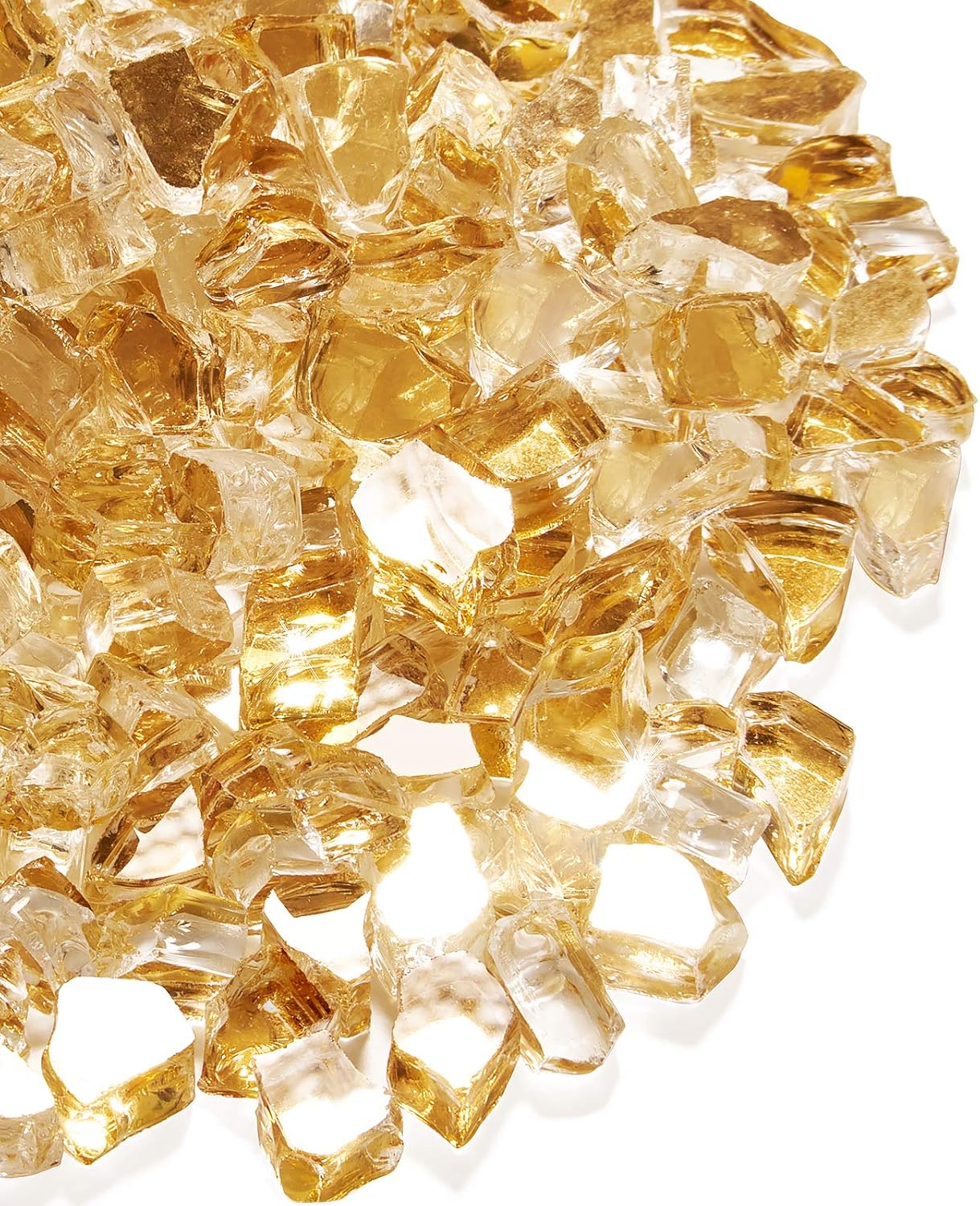 NUPICK 20 Pound Fire Glass for Fire Pit, 1/2 Inch Tempered Reflective Fire Glass...