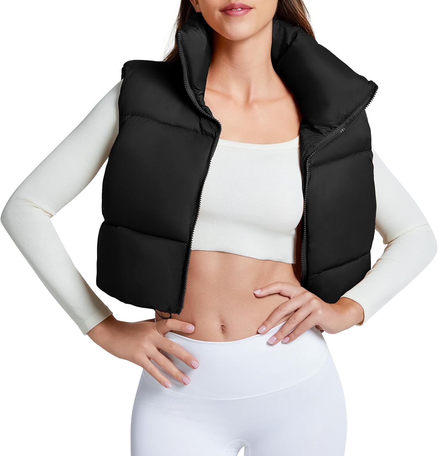 Zando Women Cropped Puffer Vest, Special Vest Sleeveless Lightweight, High-Quali...