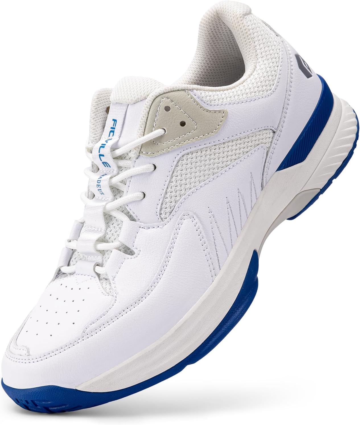 FitVille Mens Extra Wide Fit Tennis Badminton Squash Shoes Non Slip Sports Train...