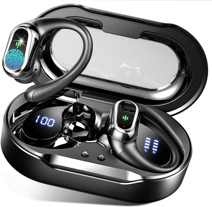 Wireless Earbuds, 2024 Bluetooth 5.4 Headphones Sport, Bluetooth Earbuds with EN...