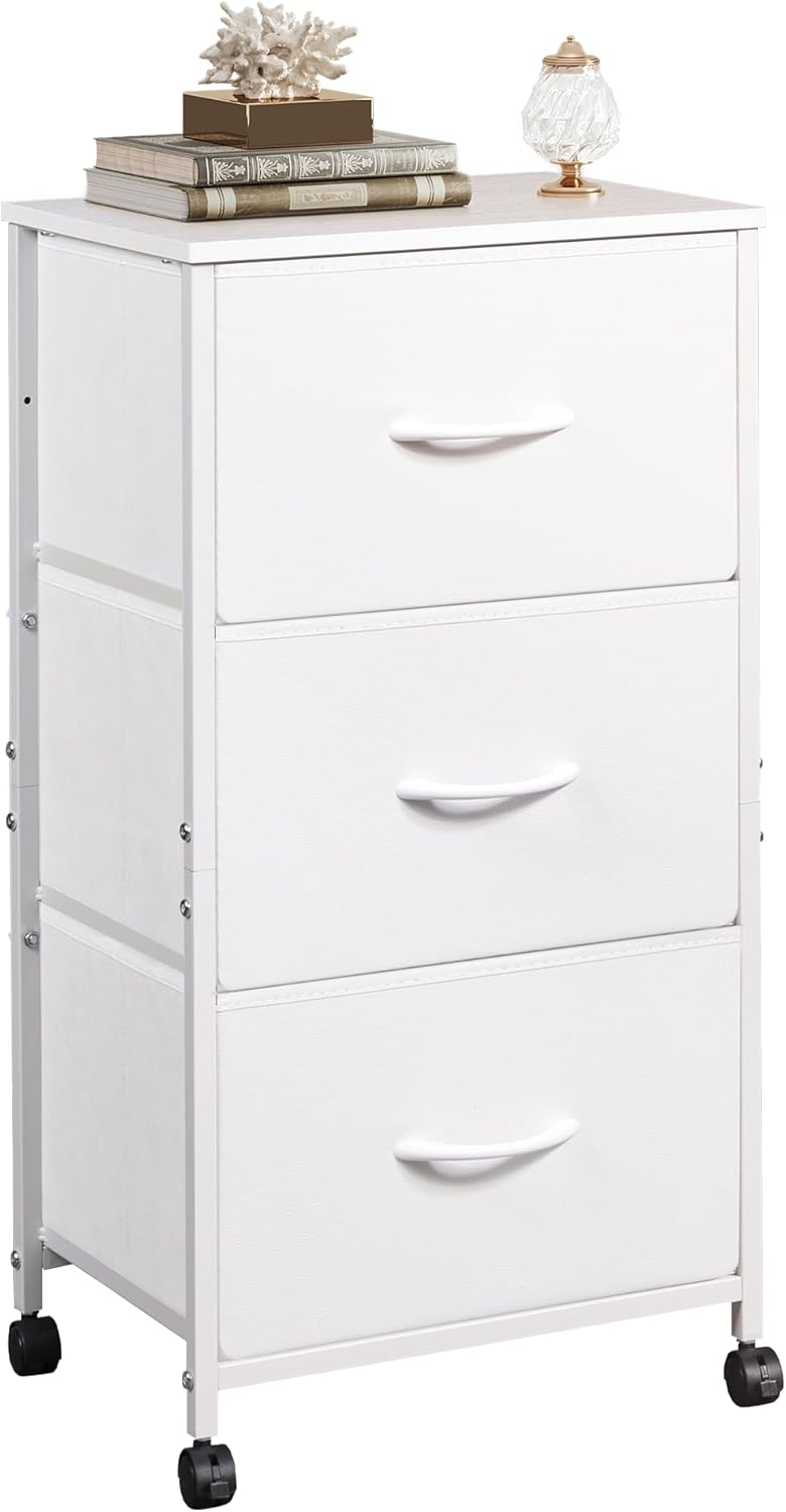 WLIVE Dresser, Special Fabric Nightstand with 3 Drawers, High-Quality Organizer...