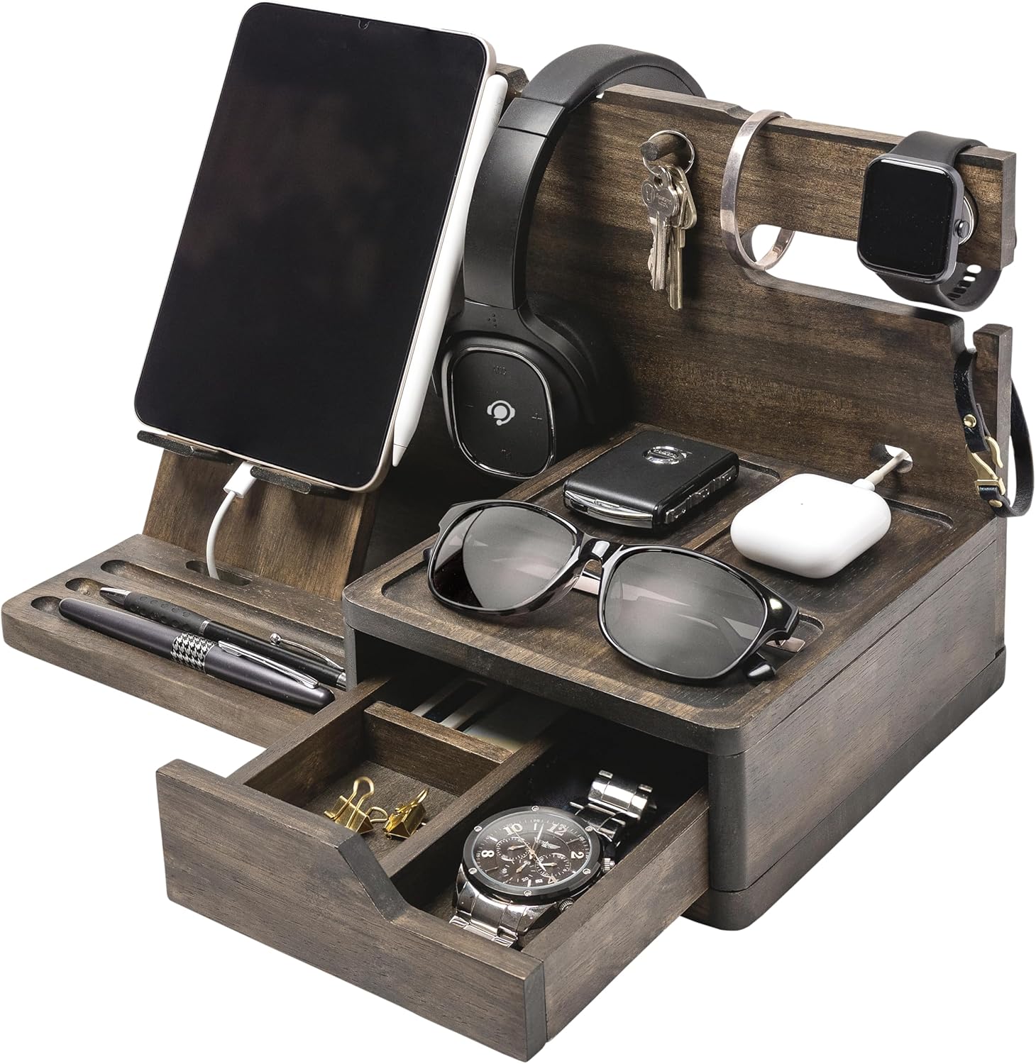 Nightstand Organizer, Unique Gifts for Dad or Men Who Have Everything, Special R...