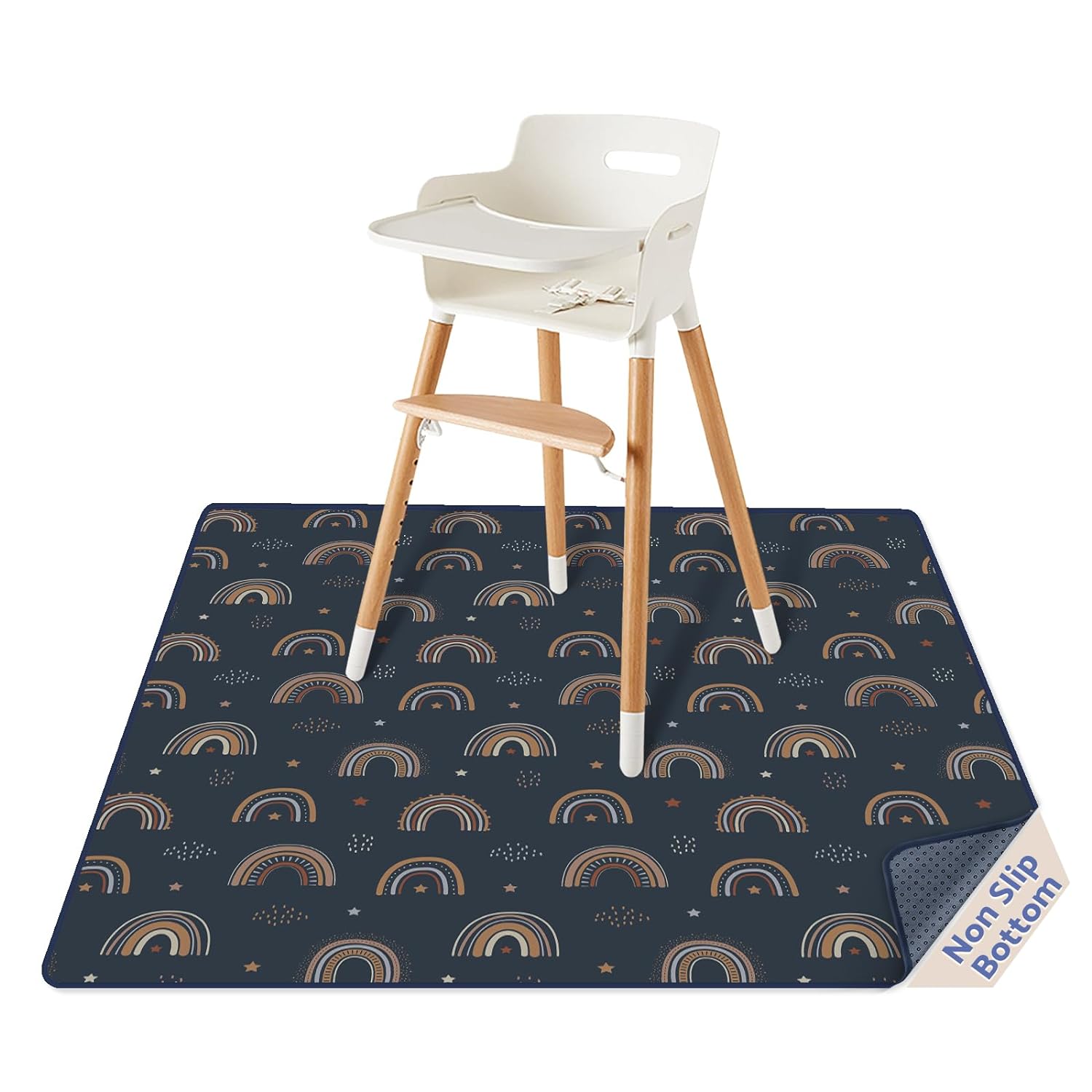 Blissful Diary Baby Splat Mat for Under High Chair, 51 x 51 Inch Splash Mat, Wat...