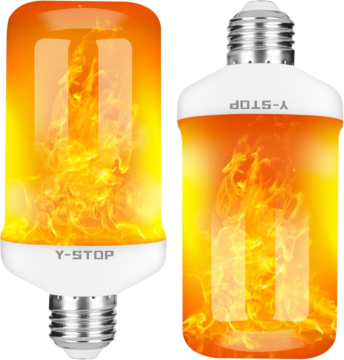 Y- STOP LED Flame Light Bulbs, Upgraded 4 Modes Fire Light Bulb with Upside Down...
