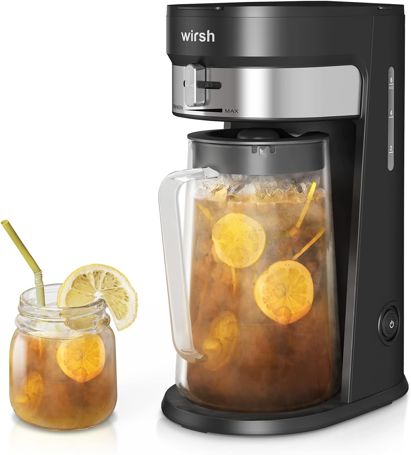 wirsh Iced Tea Maker with 3QT Pitcher, Iced Coffee Maker with Strength Control a...