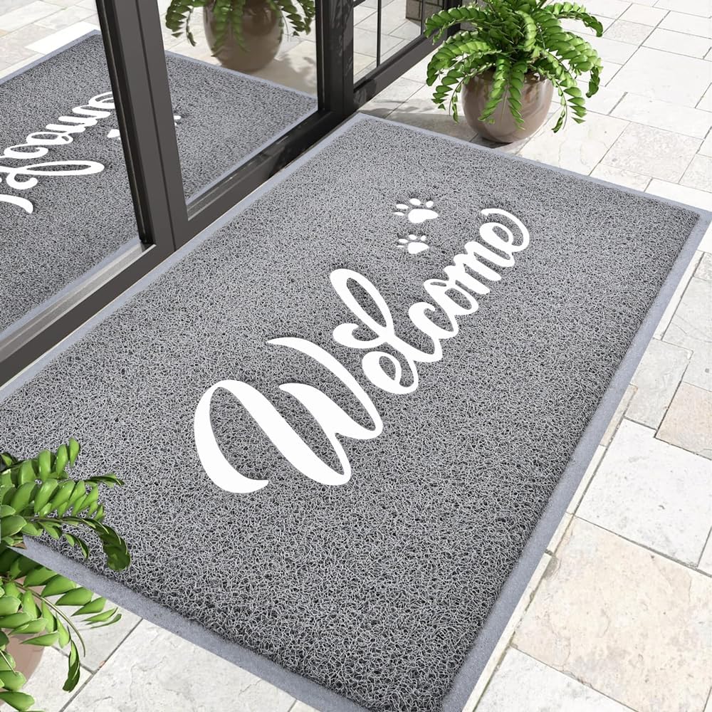 Door Mat Welcome, Durable Outdoor/Indoor Non Slip Doormat for Front Door Entranc...