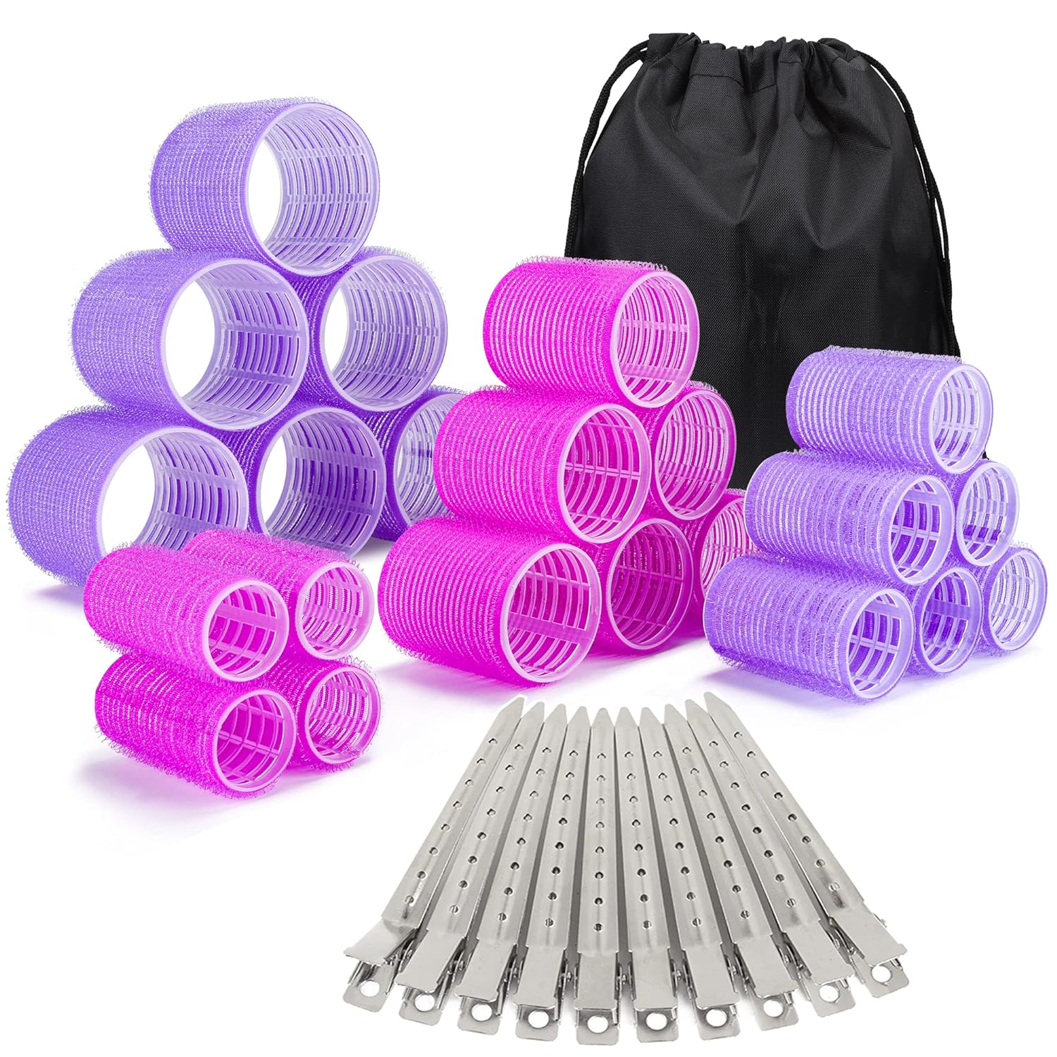 33 Piece Hair Rollers set, Self Grip Hair Rollers...