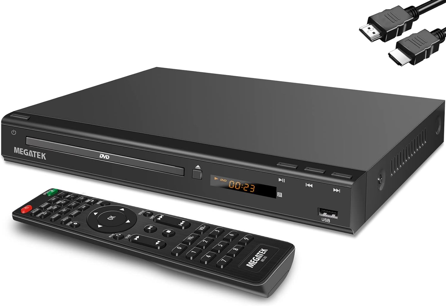MEGATEK Region-Free DVD Player for TV with HDMI, CD Player for Home, Plays All R...