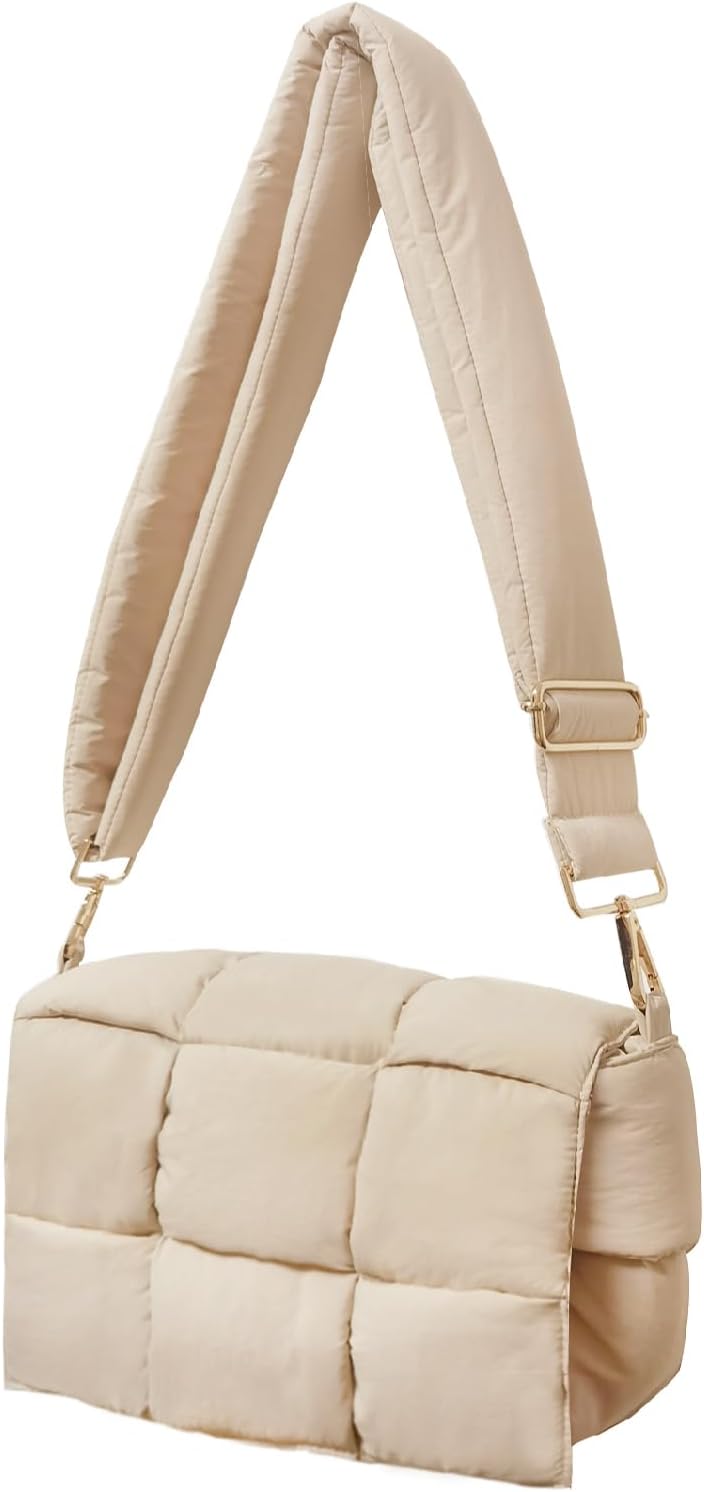 NAARIIAN Puffer shoulder bag Nylon padded woven handbag designer crossbody dupes...