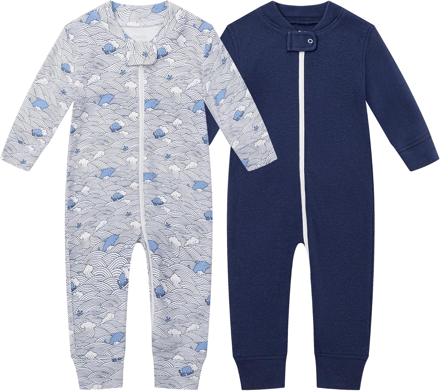 Owlivia Organic Cotton Baby Boy Girl Zip up Sleep N Play, Footless, Long Sleeve...