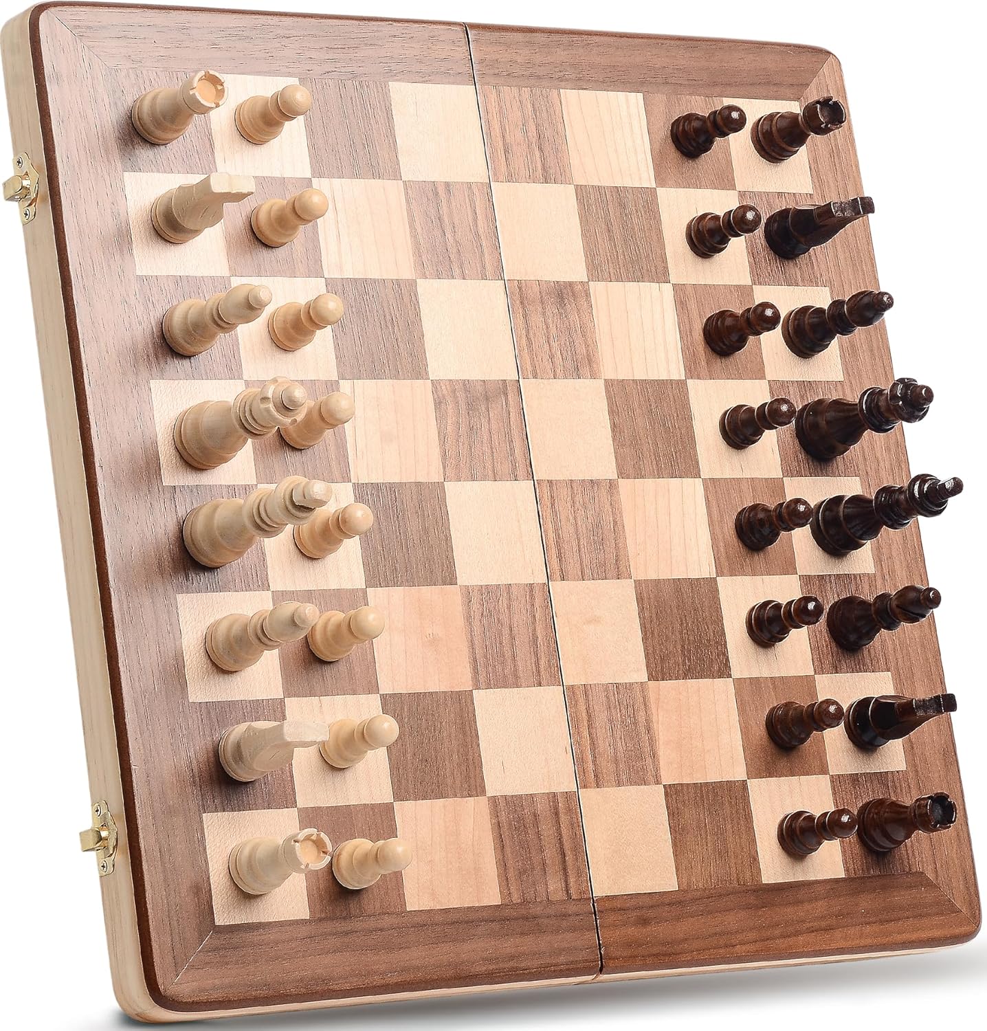 Chess Armory Chess Set 15 Inch Magnetic Wooden Chess Board Game for Adults and K...