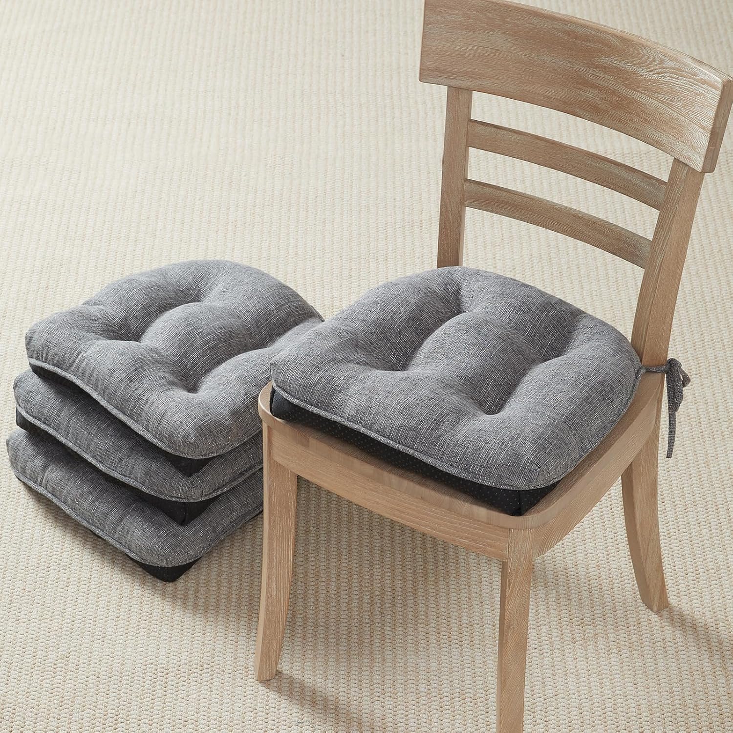 Quilmfoam Chair Cushions for Dining Chairs Set of 4, Kitchen Chair Cushions with...