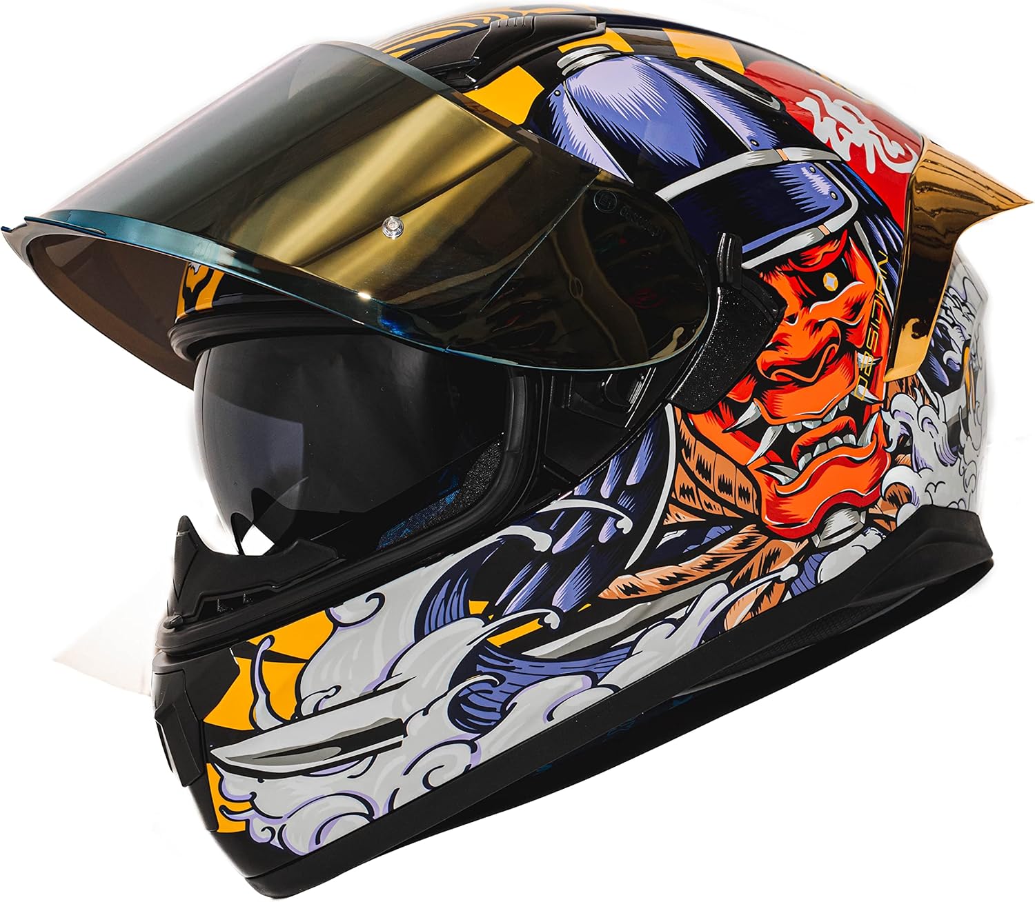 HAX Obsidian Motorcycle Helmet, Special Full Face Dual Visor Helmet For Motorbik...