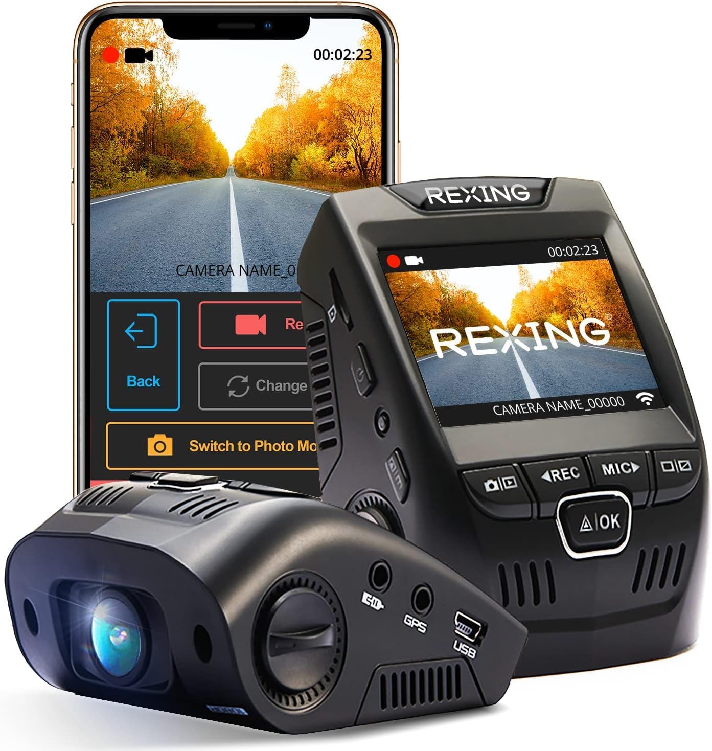V1-4K Ultra HD GPS Car Dash Cam with Wi-Fi 2.4” LC...