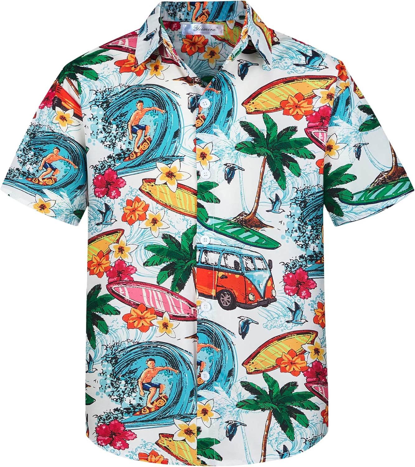 Yoimira Hawaiian Shirts for Boys, Unique Boys Hawaiian Shirt Button Down, Afford...