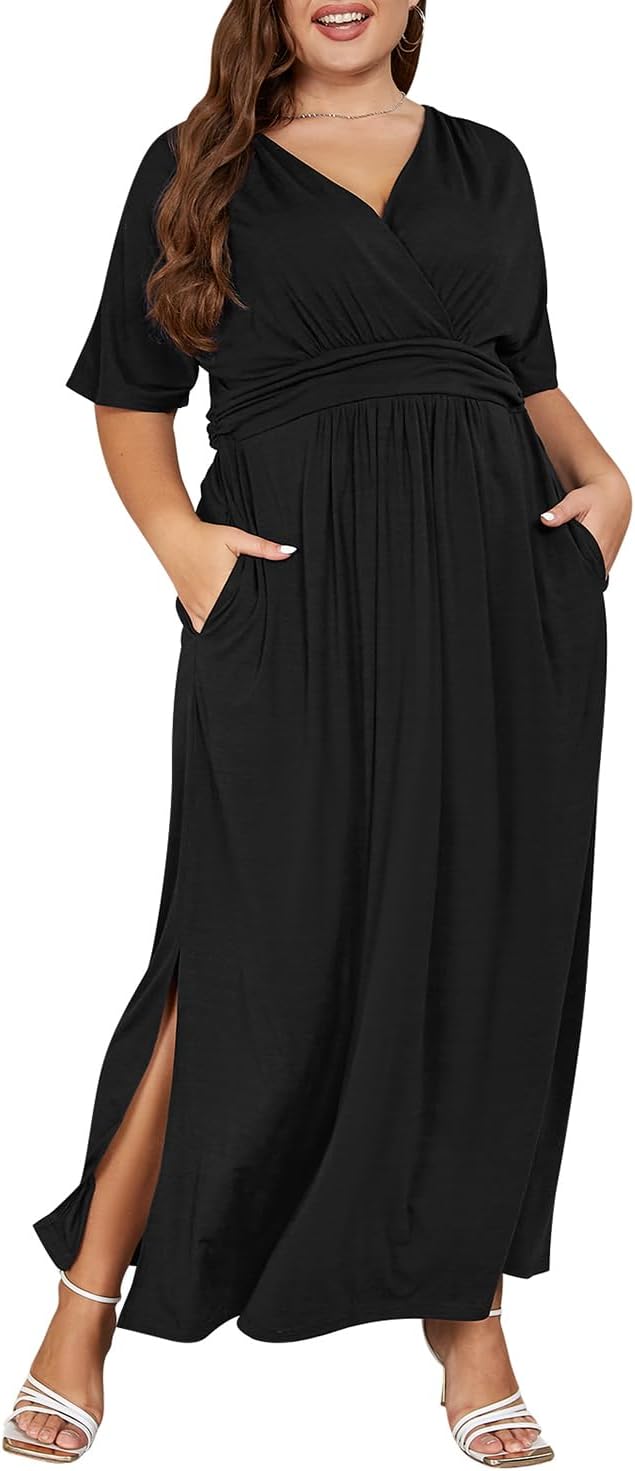 Keluummi Plus Size Wedding Guest Maxi Dress, Special Formal Dress for Curvy Wome...