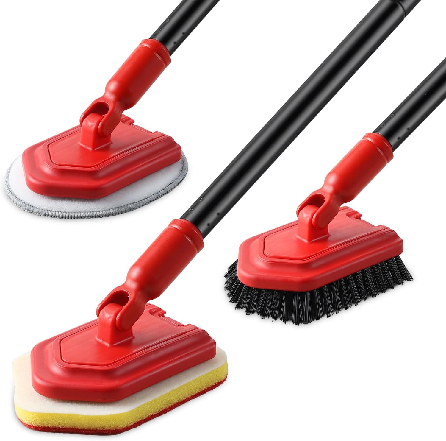 Mitclear 3 in 1 Bathroom Tile Cleaner Shower Cleaning Brush with Telescopic Hand...