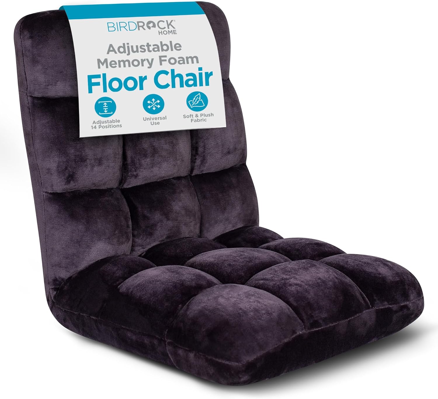 BIRDROCK HOME Adjustable Memory Foam Floor Chair - Ideal for Gaming, Reading, Me...