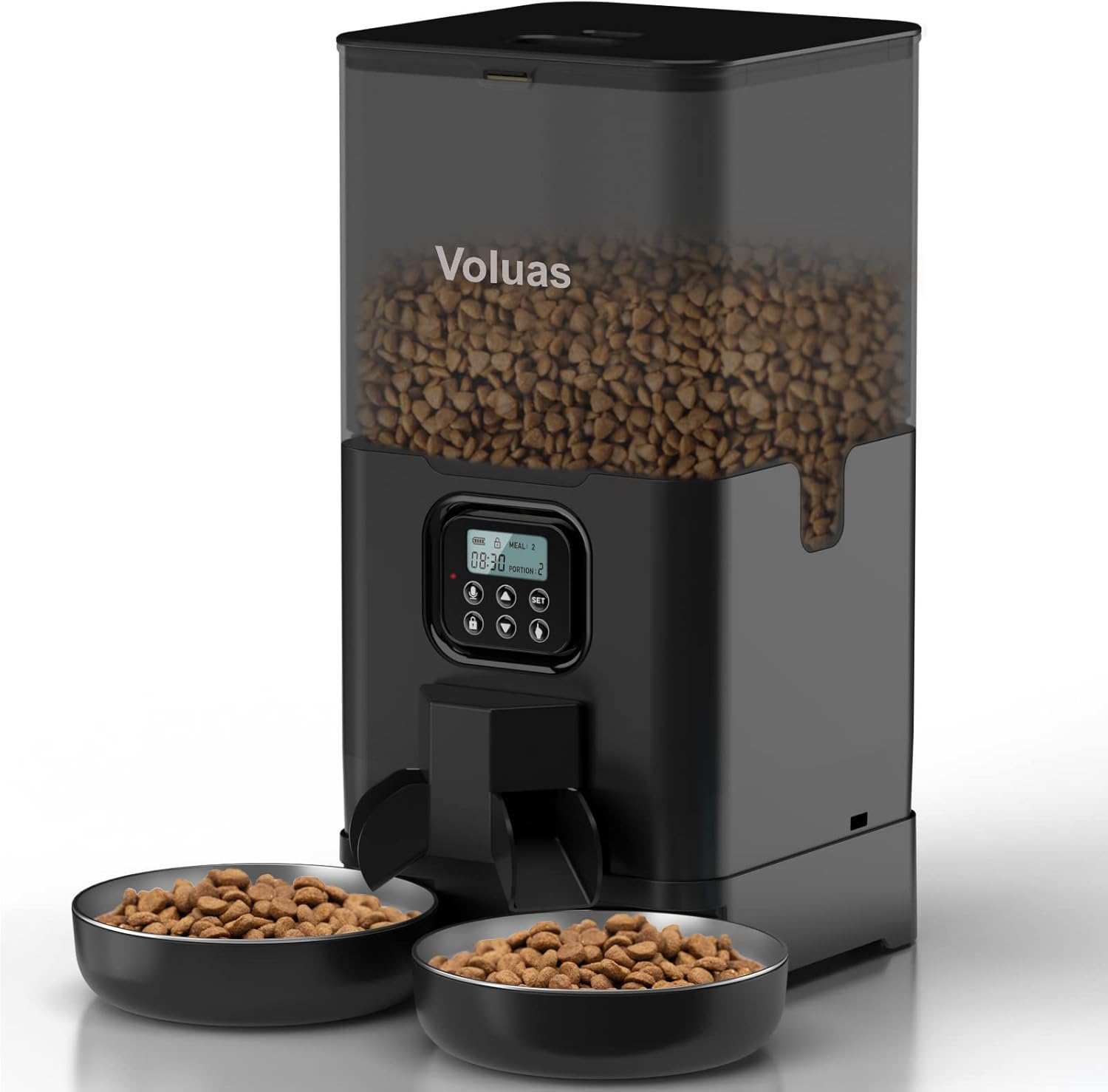 Voluas Automatic Cat Feeders for Two Cats, Double Pet Feeder with 2 Stainless St...
