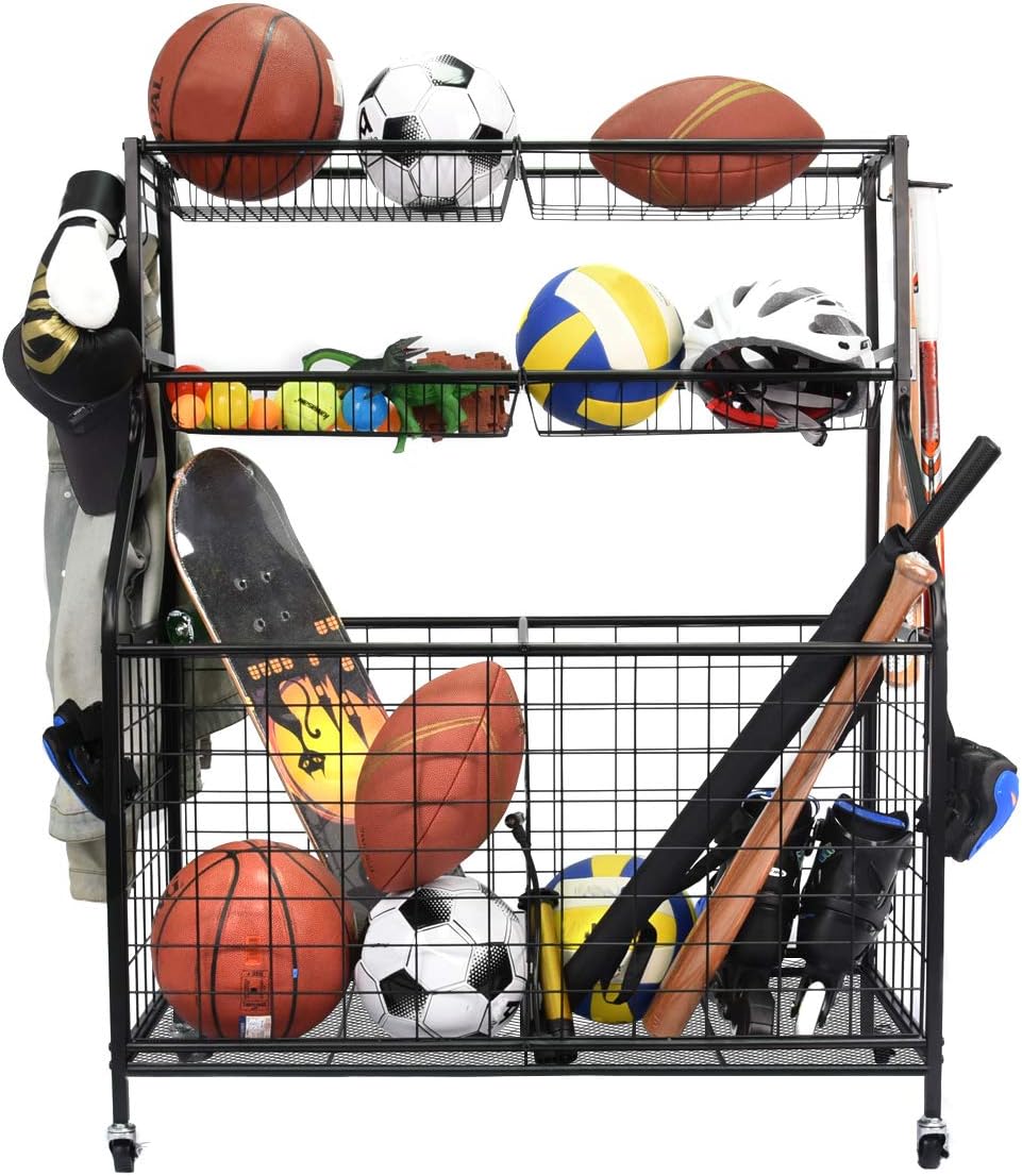 Kinghouse Garage Sports Equipment Organizer, Ball...