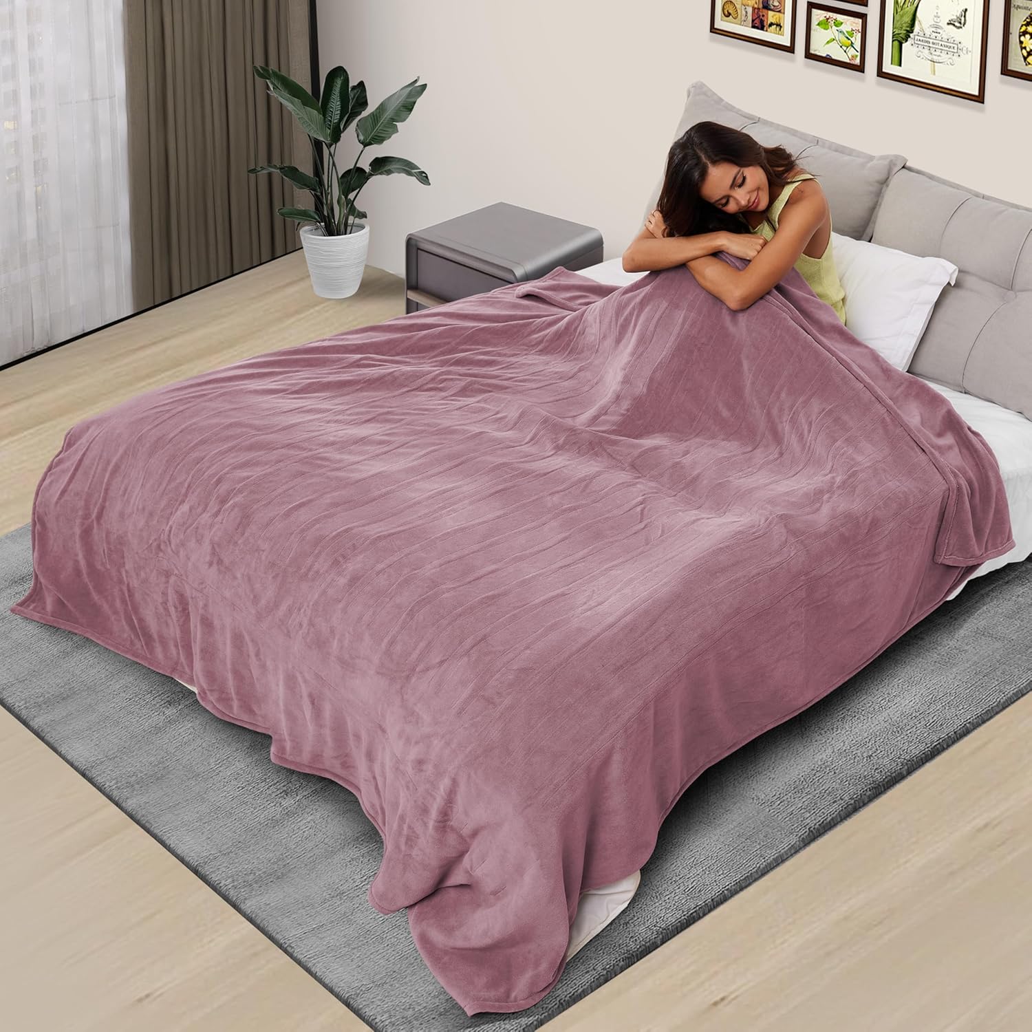 Heated Electric Blanket 72"x84" Full Size, Soft Coral Fleece Fast Heated Blanket...