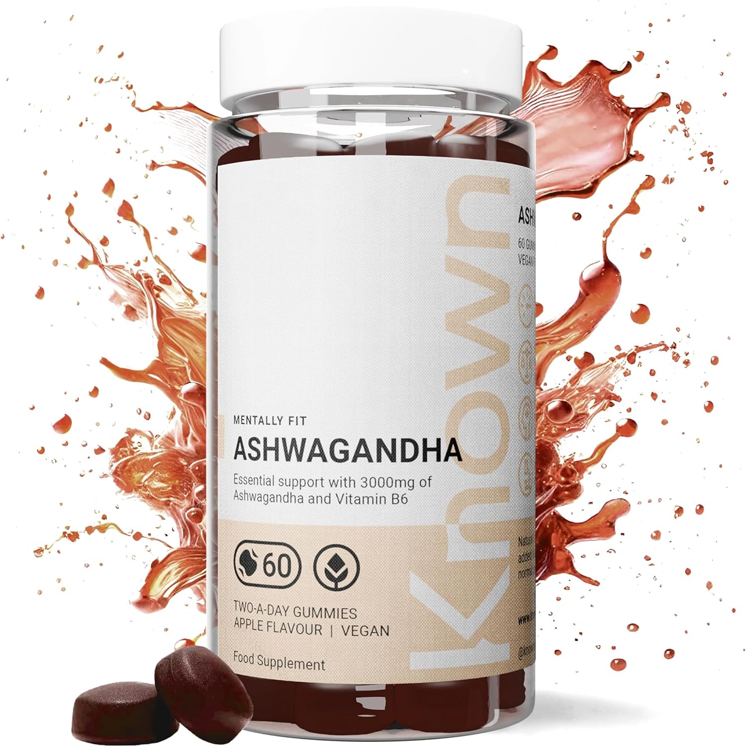 Ashwagandha Gummies 3000MG High Strength by Known Nutrition with Vitamin B6 | 60...