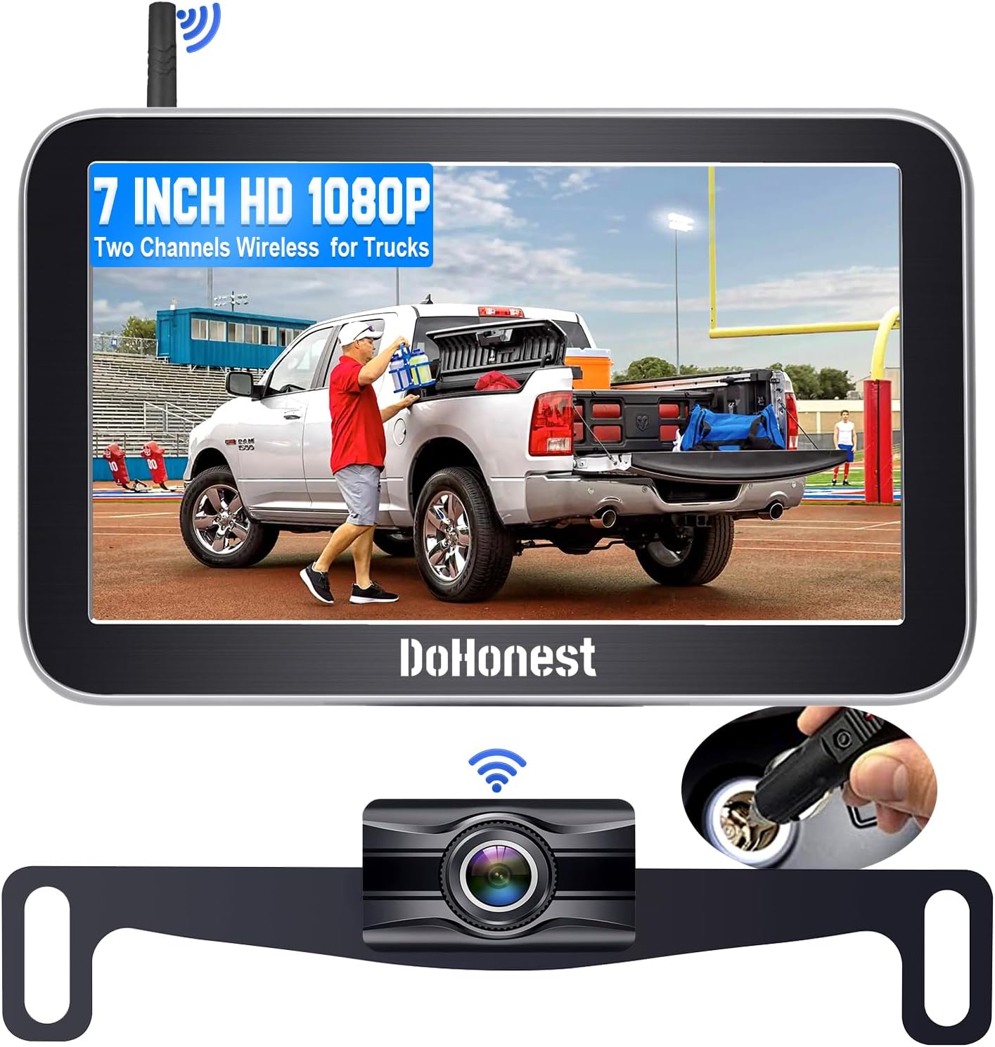 Wireless Truck Backup Camera 7-Inch: Easy to Install HD 1080P Split-Screen Color...