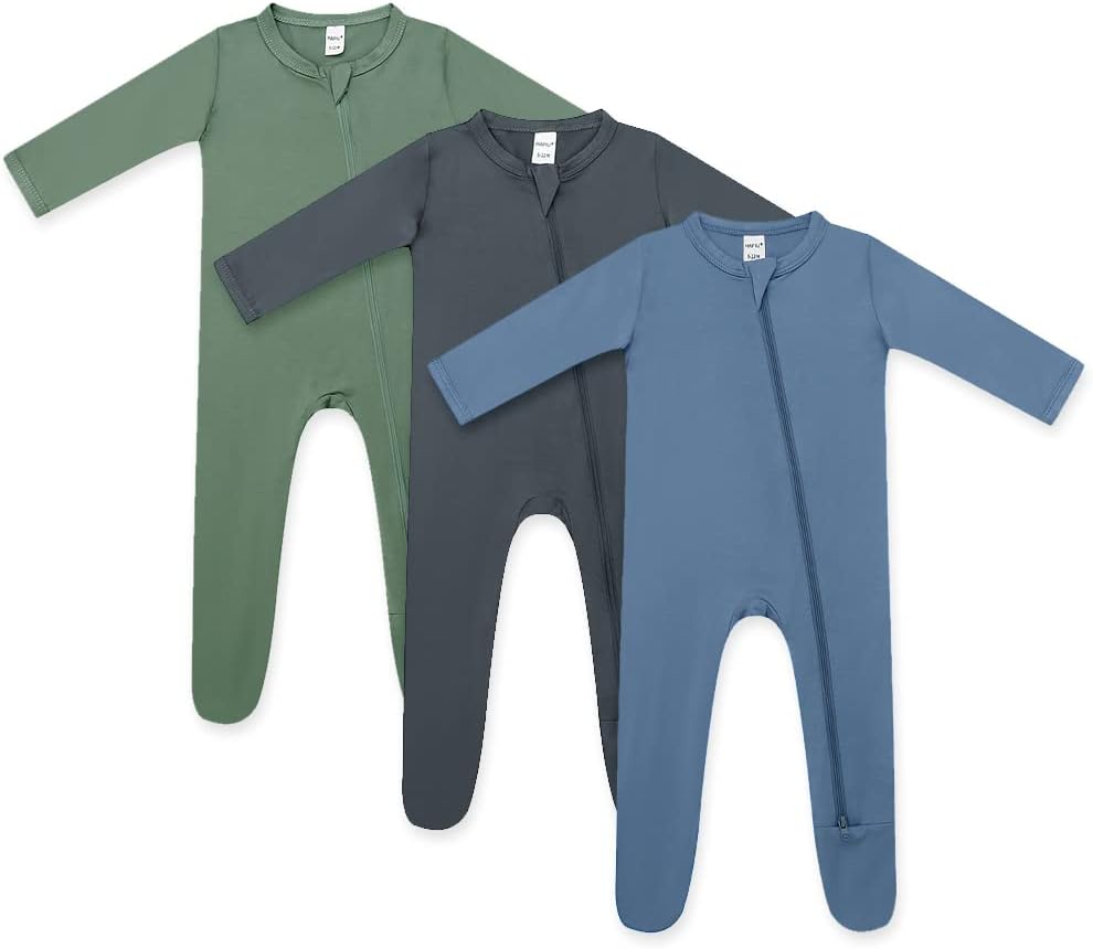 HAPIU Rayon from Bamboo Baby Footed Pajamas, 2 Way Zipper YKK, Footie for Baby B...
