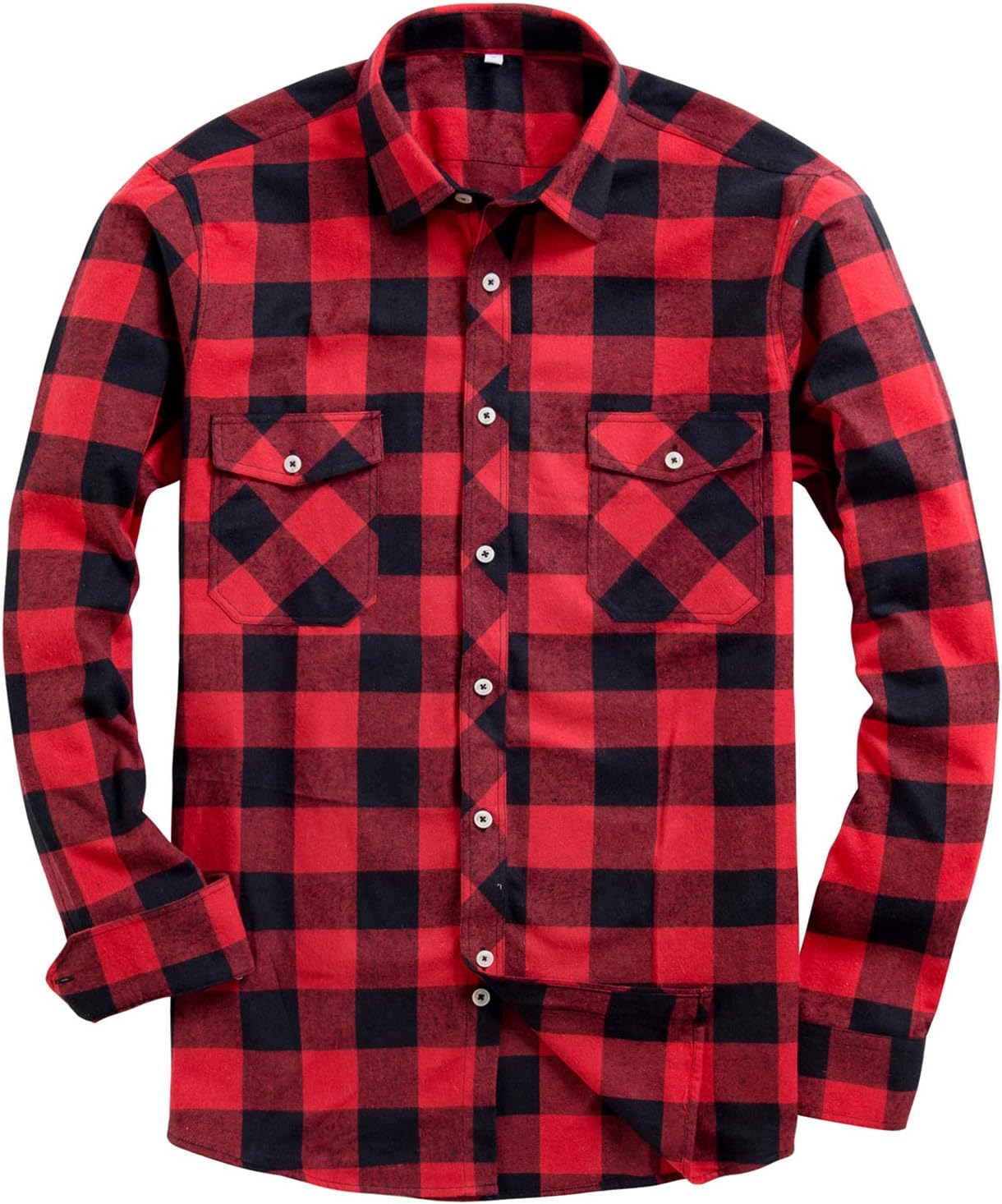 siliteelon Flannel Shirt Checked Shirt for Men Plaid Shirt Cotton Lumberjack Reg...