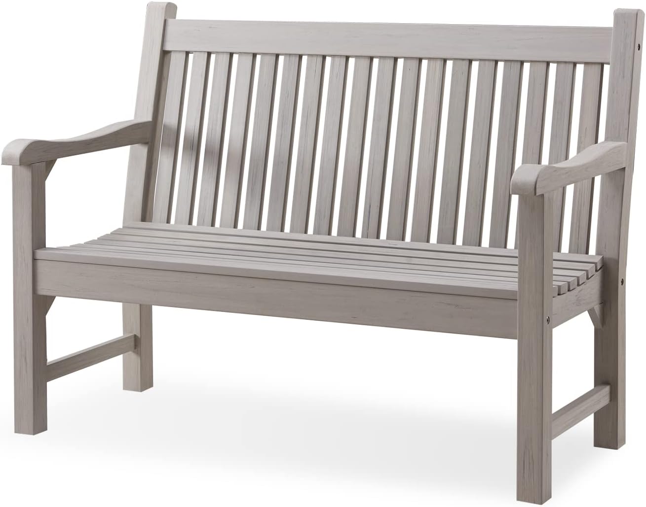 Psilvam Garden Bench, 2-Person Poly Lumber Patio Bench, All-Weather Outdoor Benc...