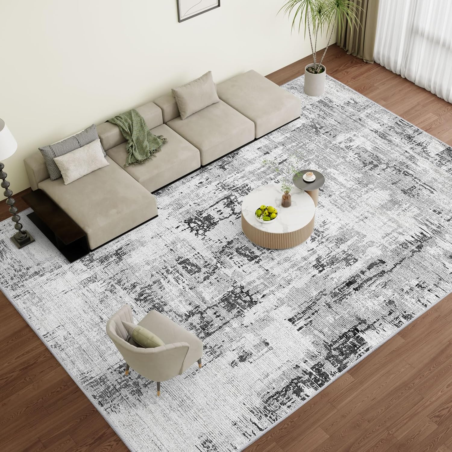 Vamcheer Washable Abstract Area Rug - Contemporary Style for Living Room, Bedroo...