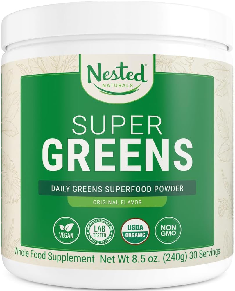 Super Greens Daily Greens Superfood Powder - Certified USDA Organic Green Powder...