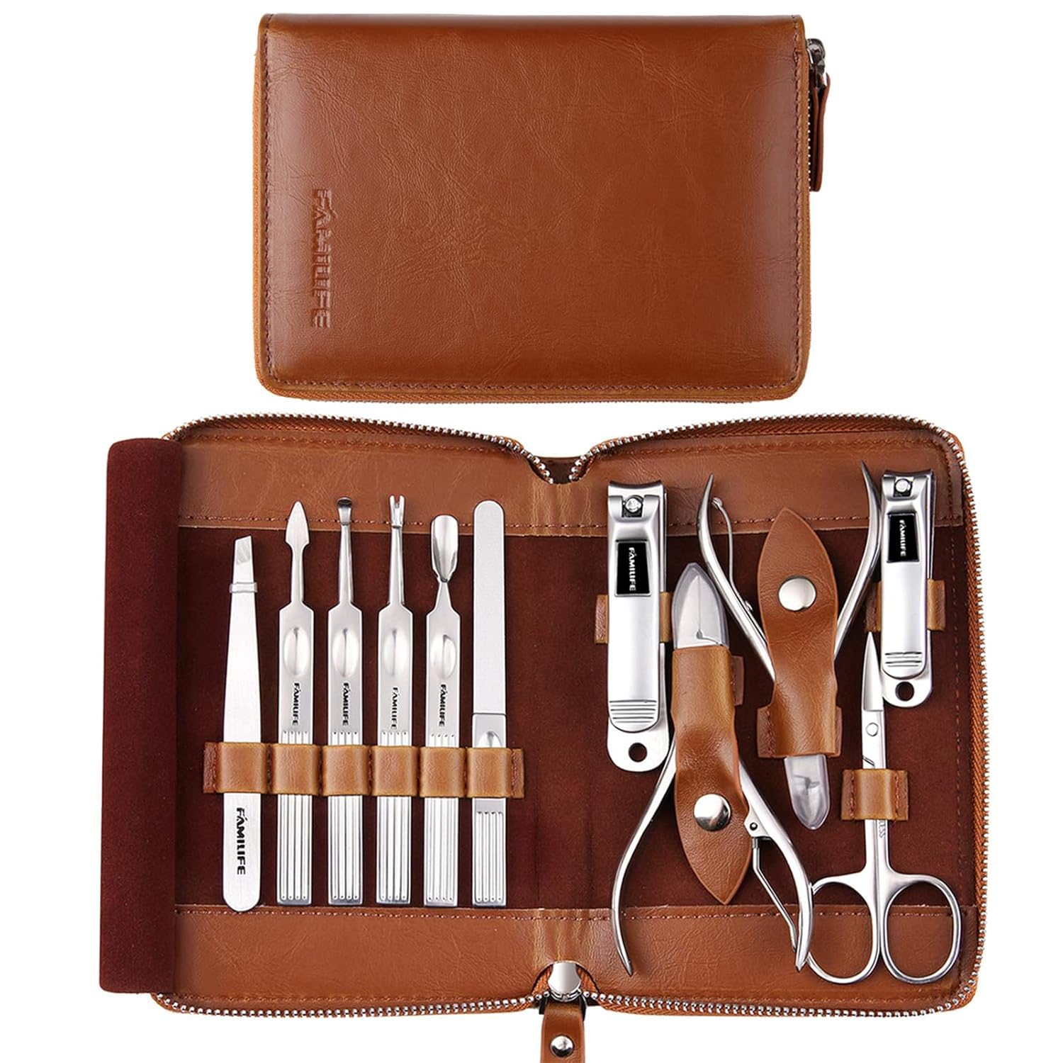FAMILIFE Manicure Set, Professional Manicure Kit Nail Clippers Set 11 in 1 Stain...