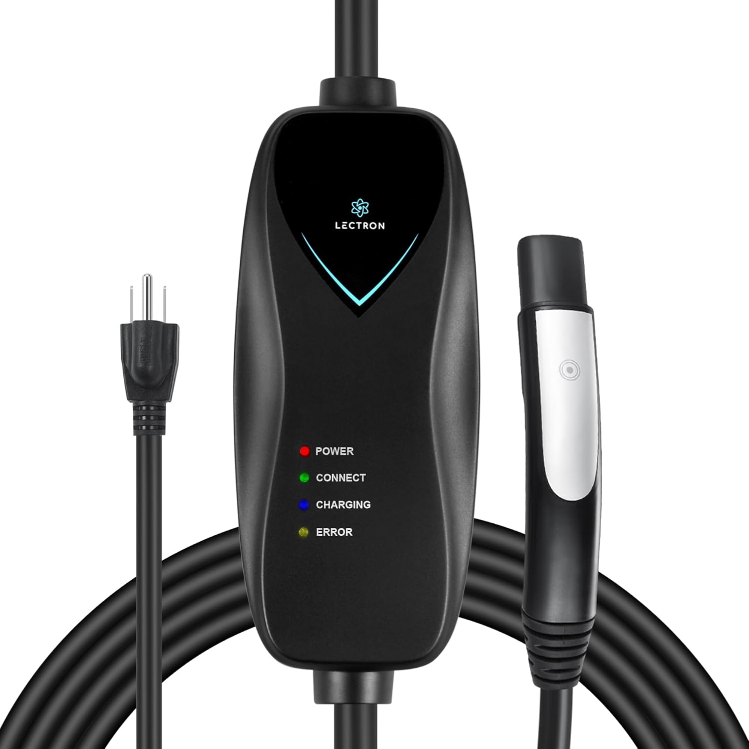 Lectron Level 1 Tesla Charger - 110V, 15 Amp, NEMA 5-15 Plug, 16 ft Extension Co...
