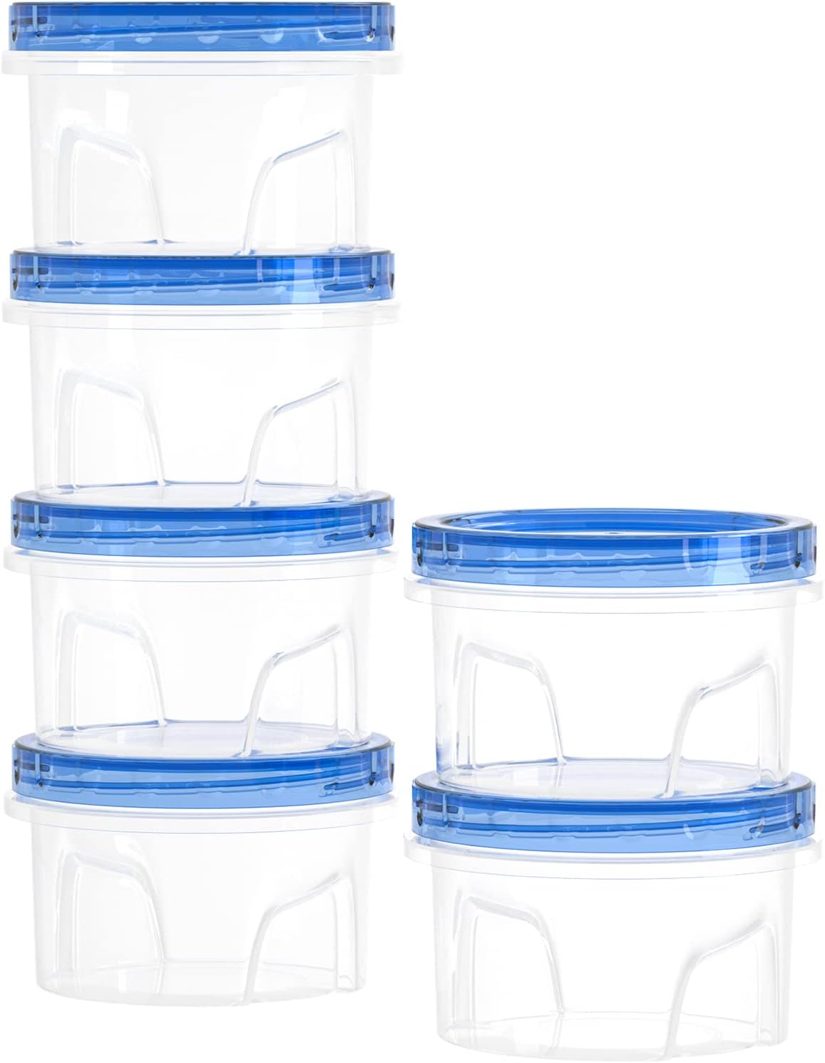 Freshmage [6 Pack-17 oz] Freezer Containers with Lids, Reusable Round BPA-Free A...