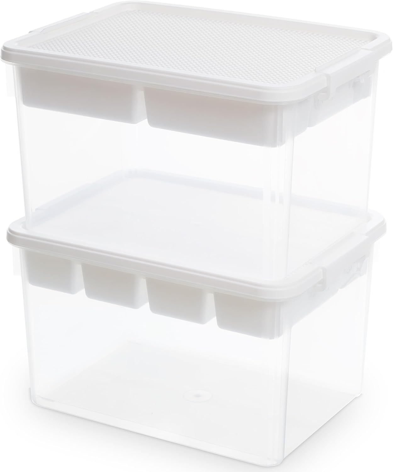 Citylife 32 QT Stackable Toy Storage with Building Baseplate Lid and Removable T...