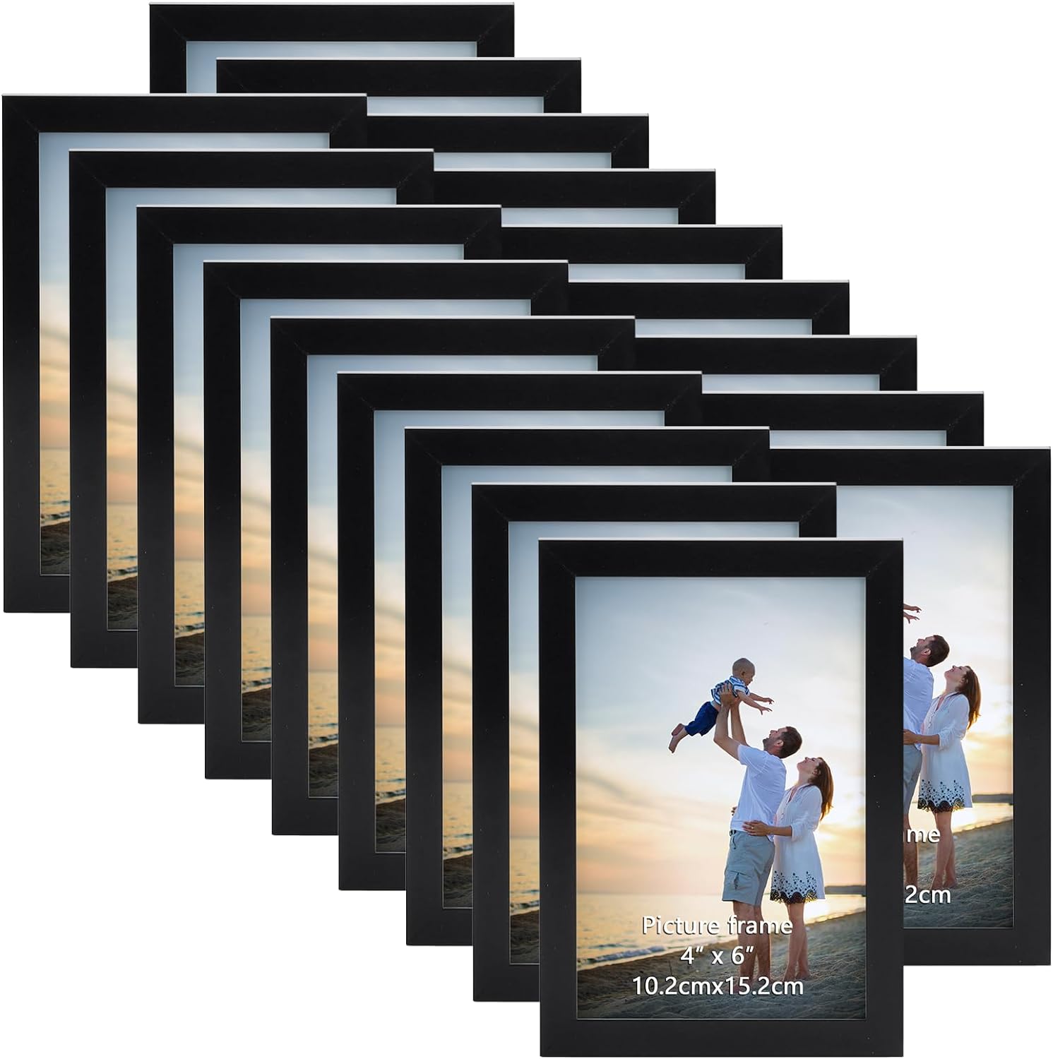 Hoikwo 18 Packs 4x6 Black Multi Picture Frames Set for Family Photos, Artwork, L...