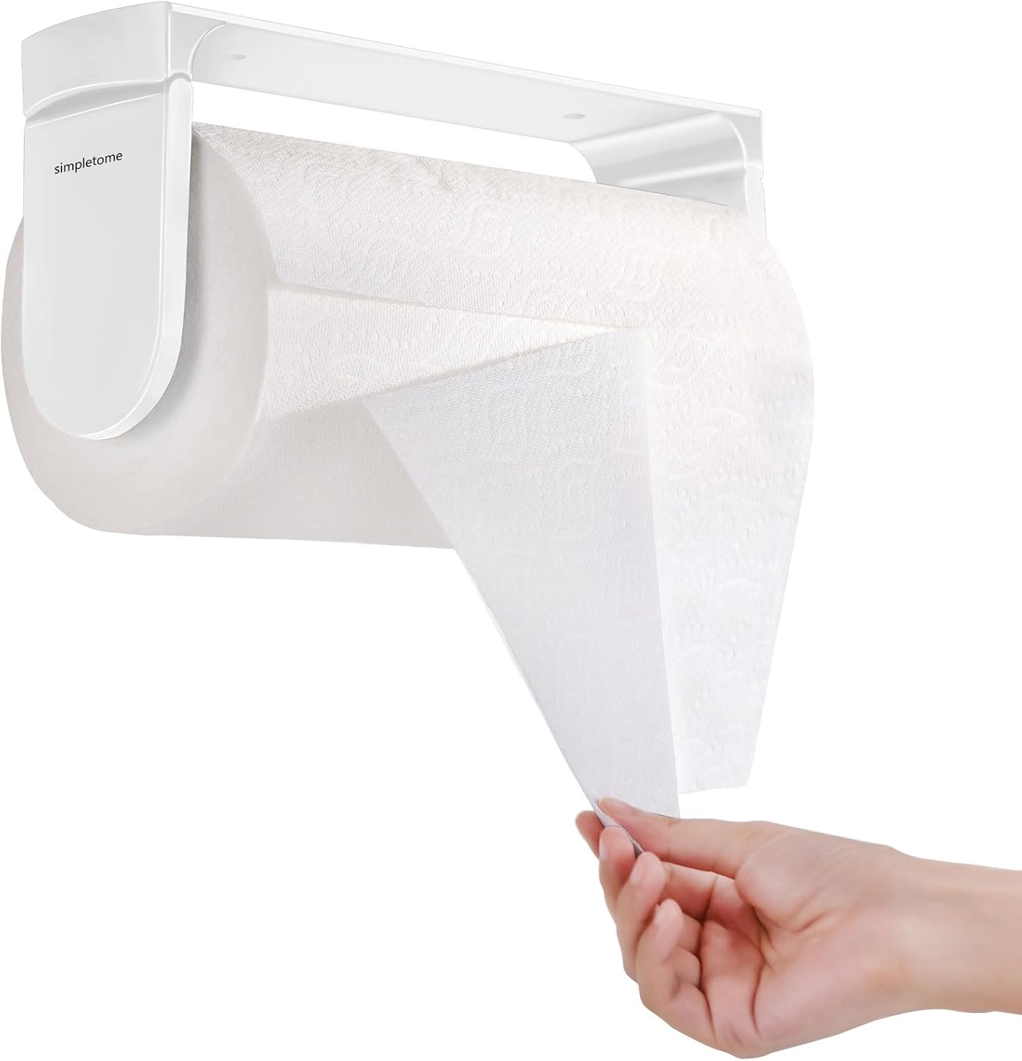 simpletome ONE HAND TEAR Paper Towel Holder Under Cabinet Adhesive or Drilling I...