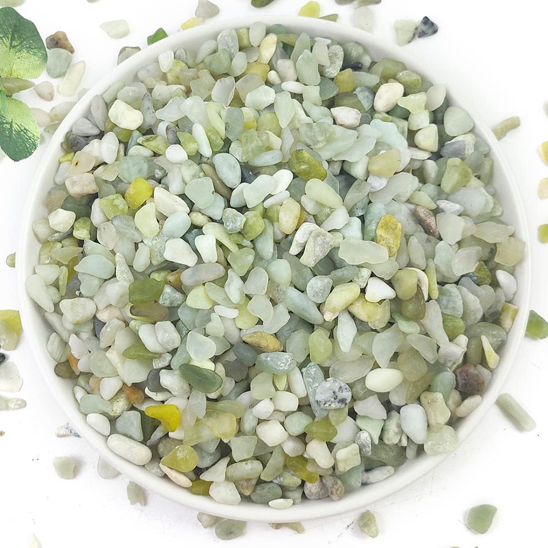 10LB Succulent and Cactus Pebbles, 1/5 Inch Jade Natural Decorative Polished Sto...