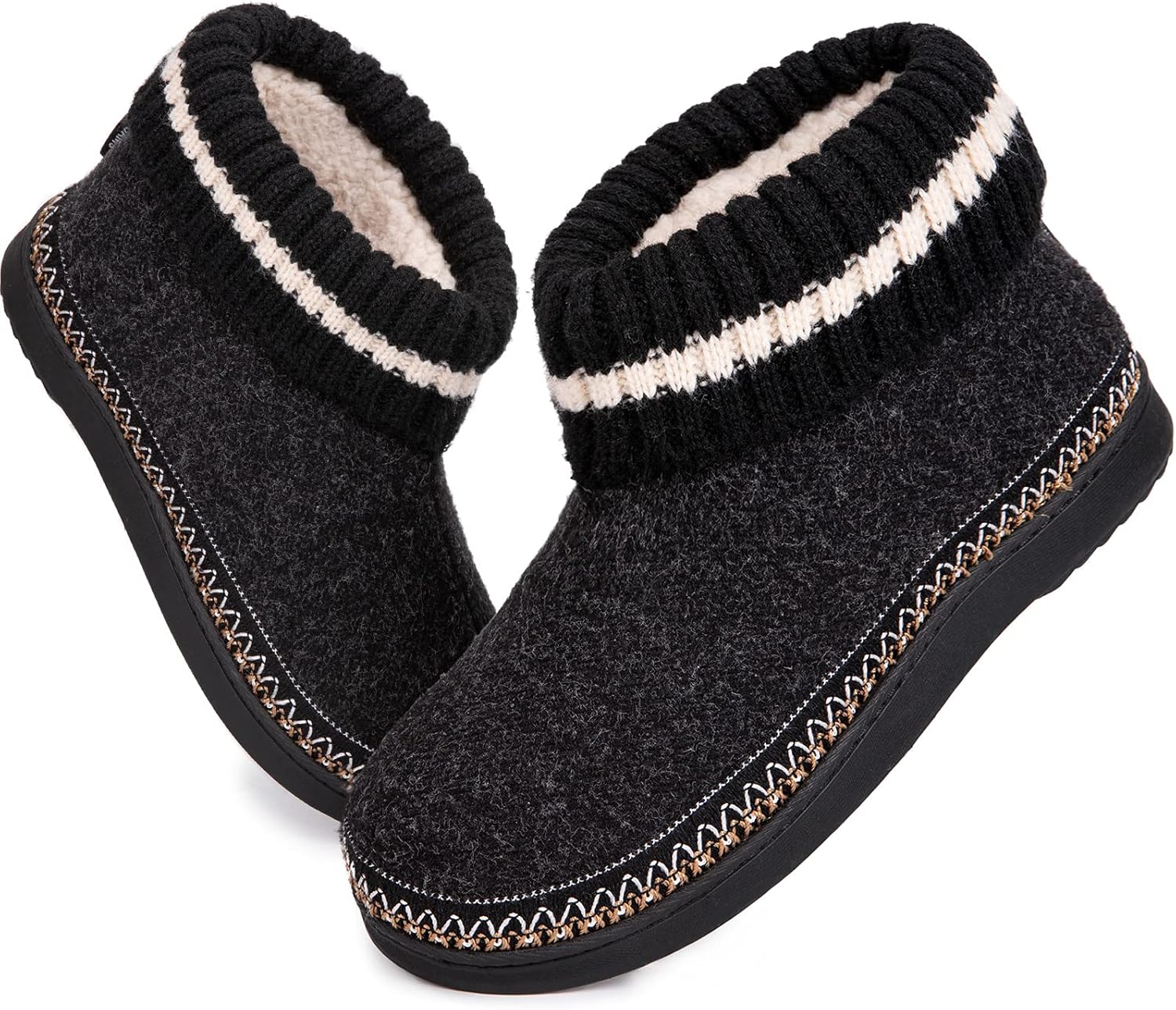 EverFoams Women's Bootie Slippers Non-slip Comfy Winter Indoor House Shoes with...