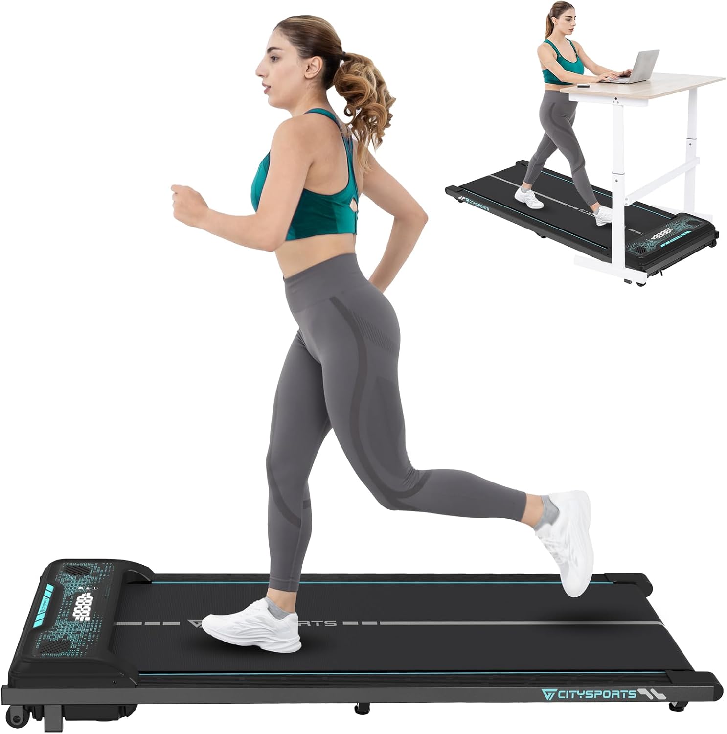 CITYSPORTS Walking Pad, Special Treadmill for Home Use, Innovative Under Desk Tr...